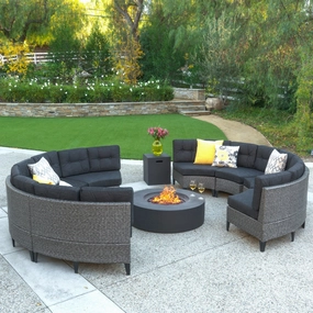 10pc Outdoor Fire Pit Sectional Sofa Set - NH488992 outdoor furniture, garden bench