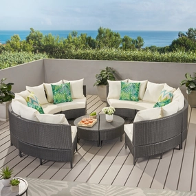 10Pc Outdoor Wicker Sofa Set w/ Cushions - NH247992 outdoor furniture, garden bench