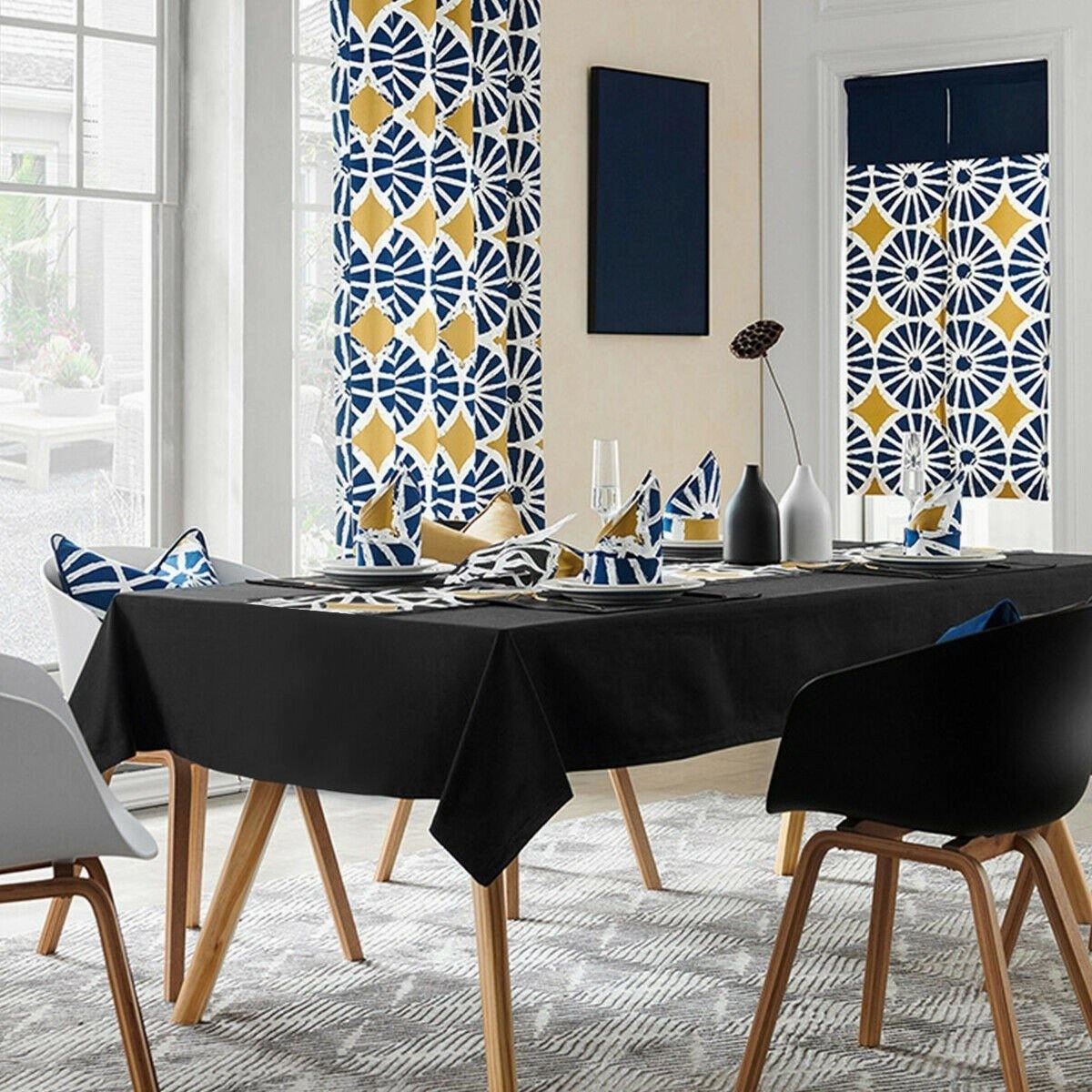 10PCS Rectangle Tablecloth, Machine-washable Polyester