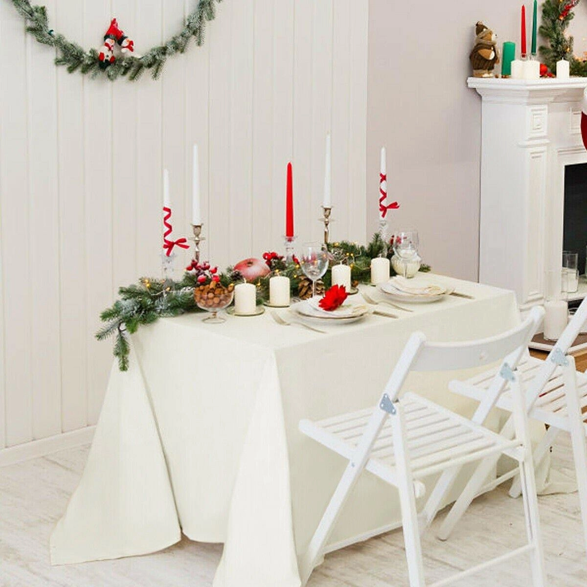10PCS Rectangle Tablecloth, Machine-washable Polyester