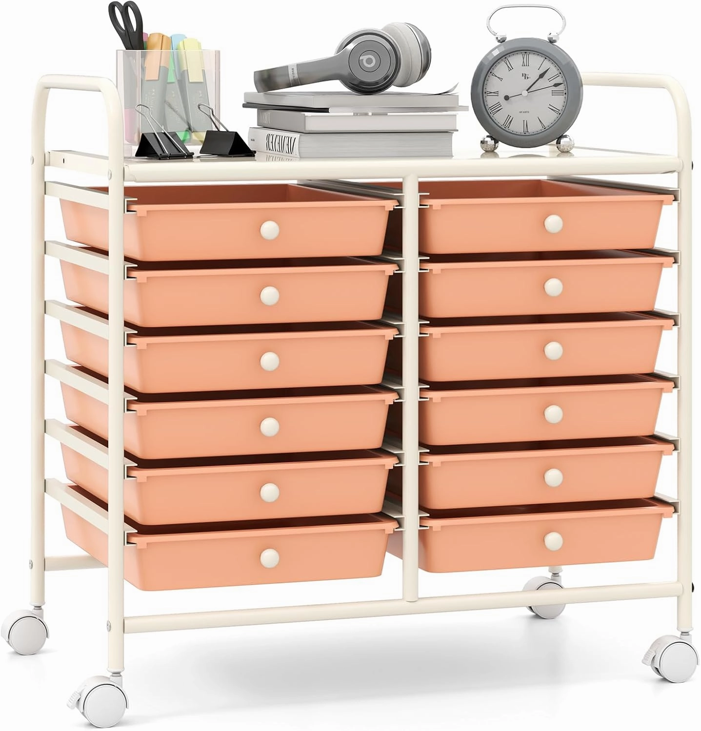 12 Drawers Rolling Cart for Office School Supplies - 25 x 15 x 24.5