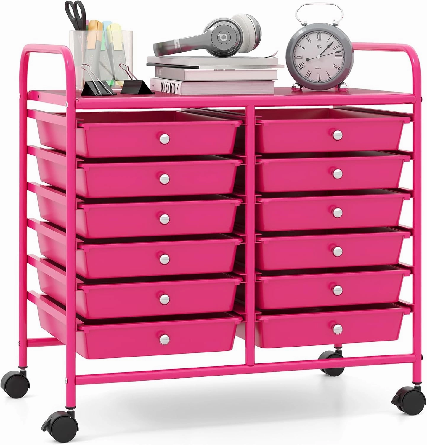 12 Drawers Rolling Cart for Office School Supplies - 25 x 15 x 24.5