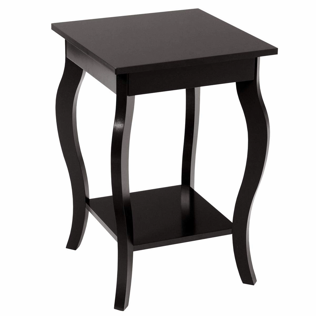 16" End Table W/Storage & Shelf Curved Legs Home Furniture for Living Room