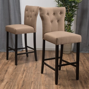 25-Inch Mocha Brown Fabric Counter Stool (Set of 2) - NH546692 kitchen accessories, table linens