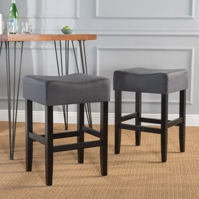 26-Inch Backless Dark Charcoal Fabric Counter Stools (Set of 2) - NH778003 kitchen accessories, table linens