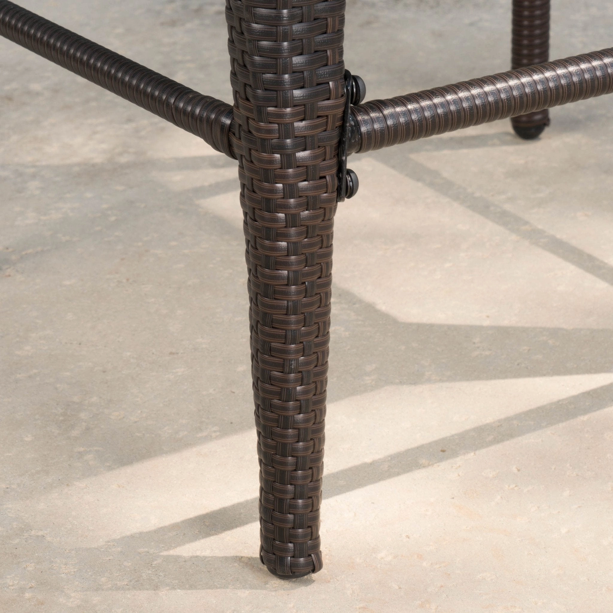 28-Inch Contemporary Outdoor Multibrown Wicker Barstool - NH998892