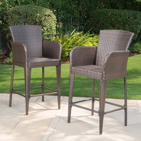 28-Inch Contemporary Outdoor Multibrown Wicker Barstool - NH998892 outdoor lounge chair, patio sofa