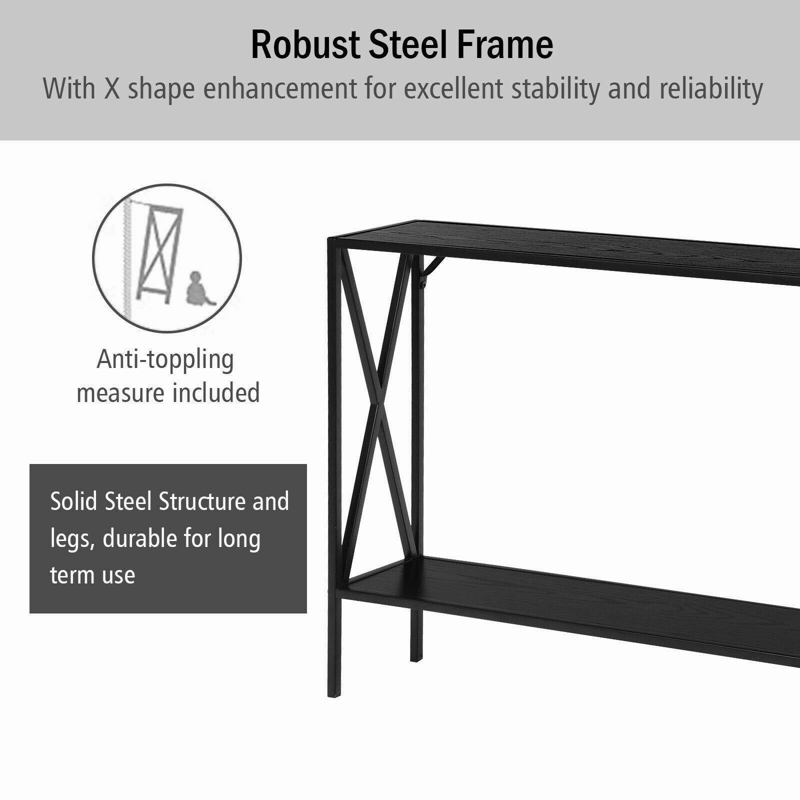 2-Tier 47.5 Inch Hallway Table for Entryway