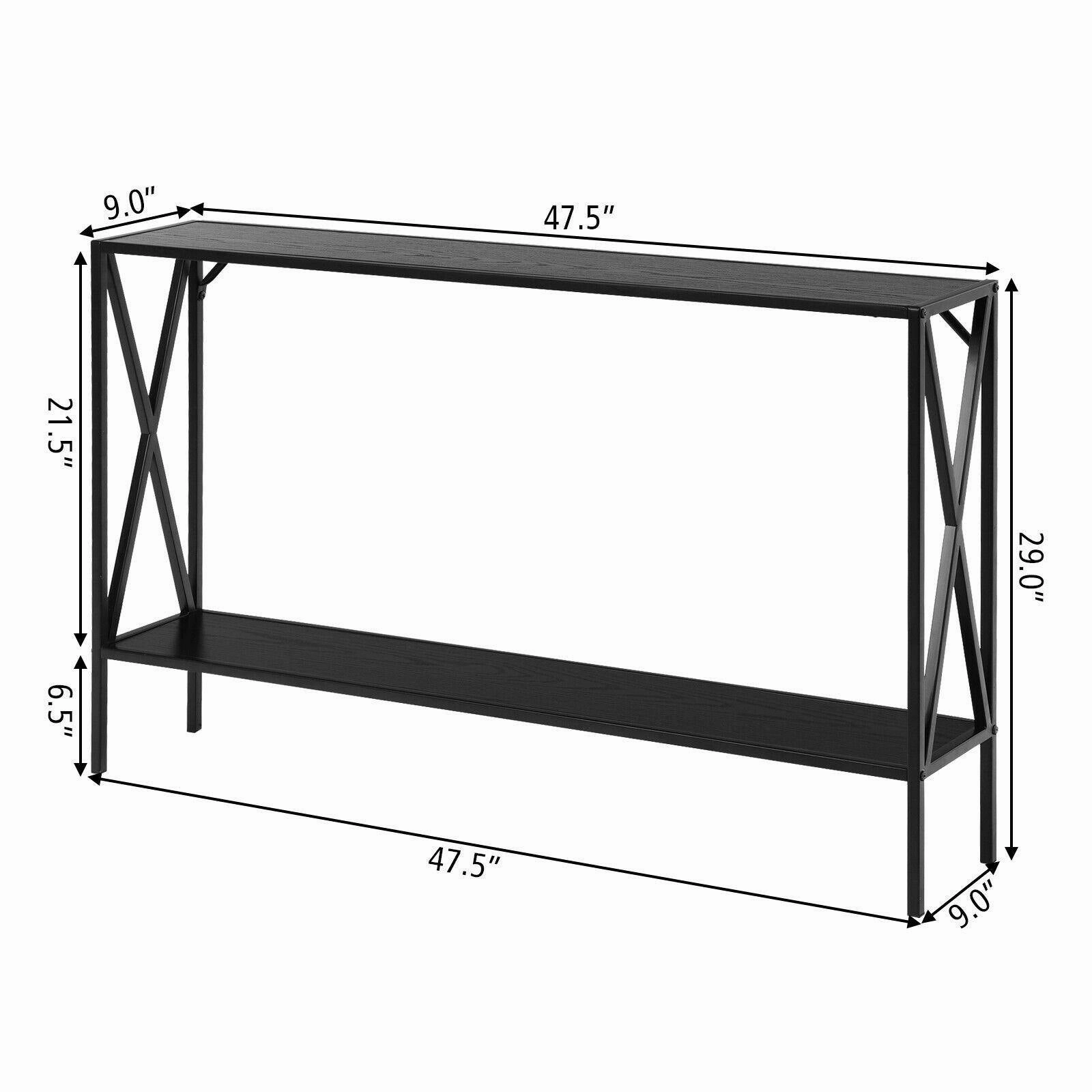 2-Tier 47.5 Inch Hallway Table for Entryway