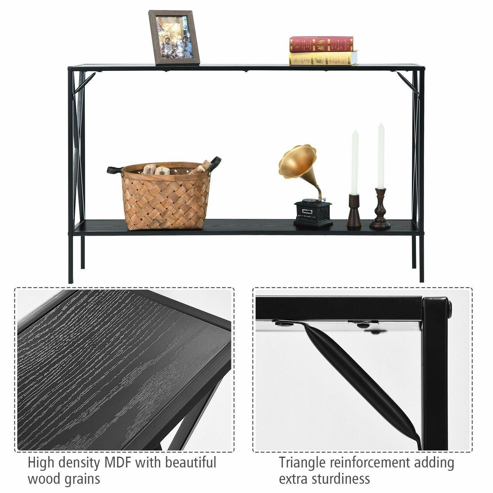 2-Tier 47.5 Inch Hallway Table for Entryway