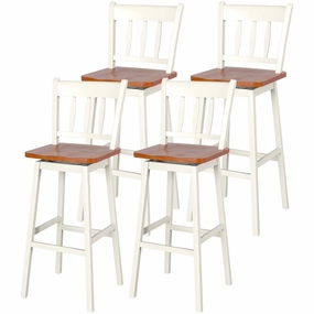 30.5 Inch Rubber Wood Bar Chairs with 360Swiveling, Footrest, Swivel Pub Height Barstools Ideal for Kitchen Island kitchen towel, placemats