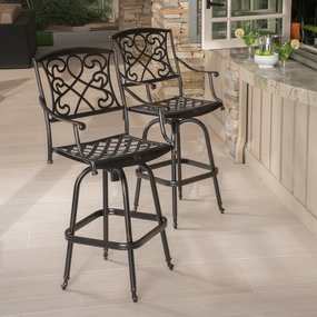 30-Inch Cast Aluminum Swivel Bar Stool (Set of 2) - NH321532 outdoor furniture, garden bench