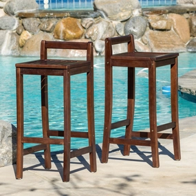 30-Inch  Mahogany Stained Wood Bar Stools (Set of 2) - NH053592 outdoor lounge chair, patio sofa