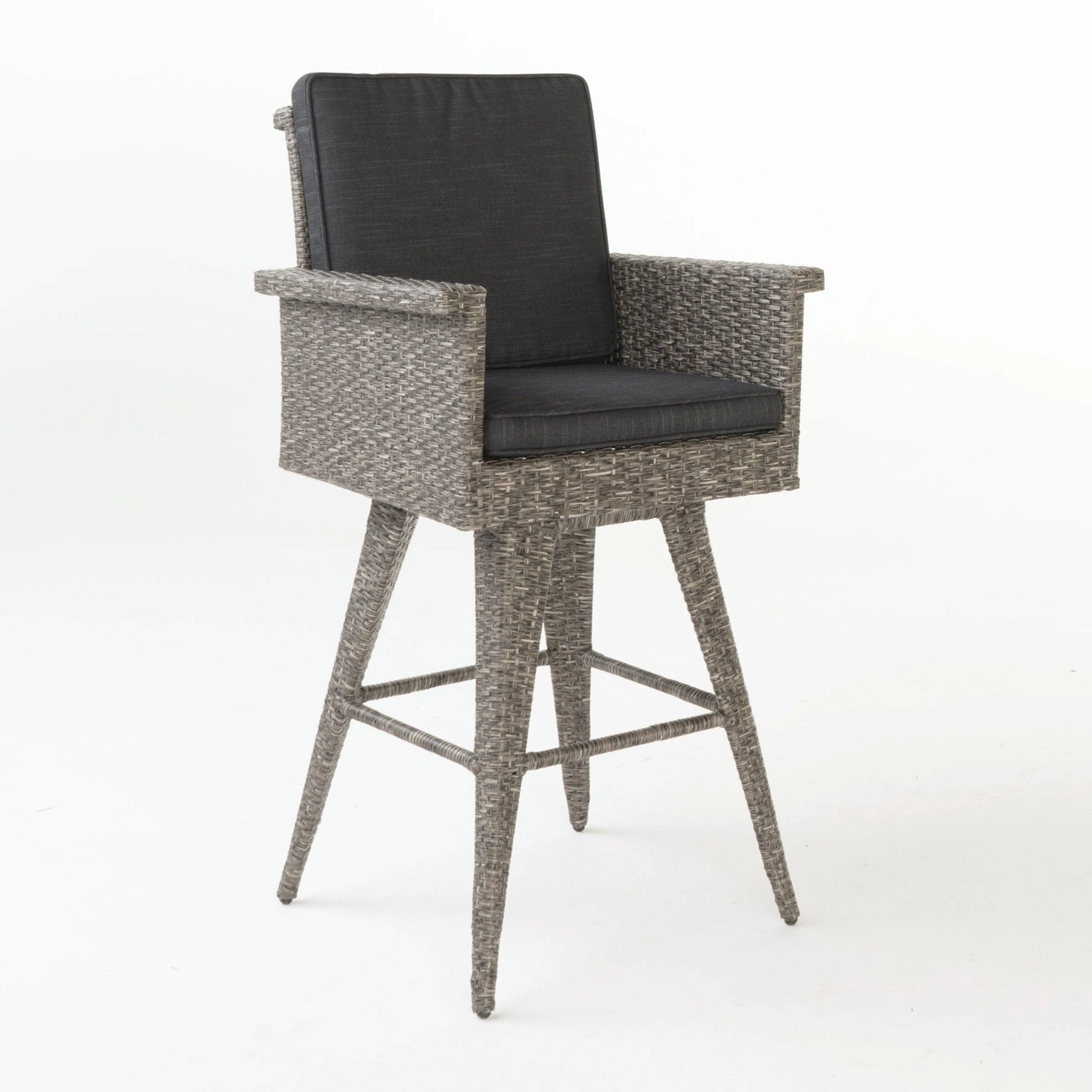 30-Inch Mixed Black Wicker Barstools (Set of 4) - NH794003