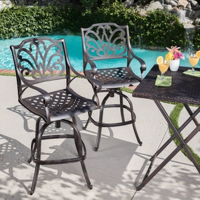 30-Inch Outdoor Bronze Finished Cast Aluminum Barstools - NH582103 outdoor lounge chair, patio sofa