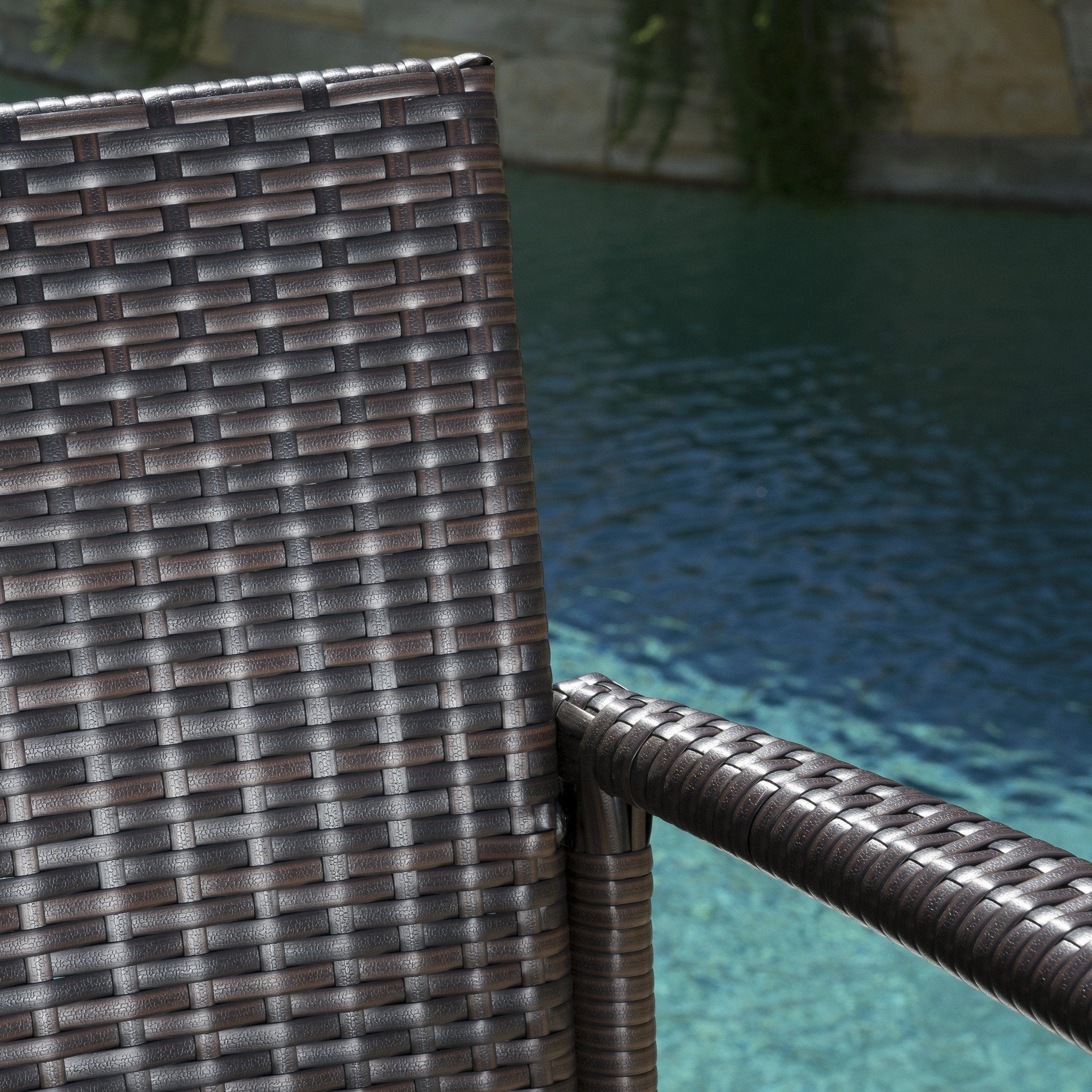 30-Inch Outdoor Brown Wicker Barstool (Set of 2) - NH649592