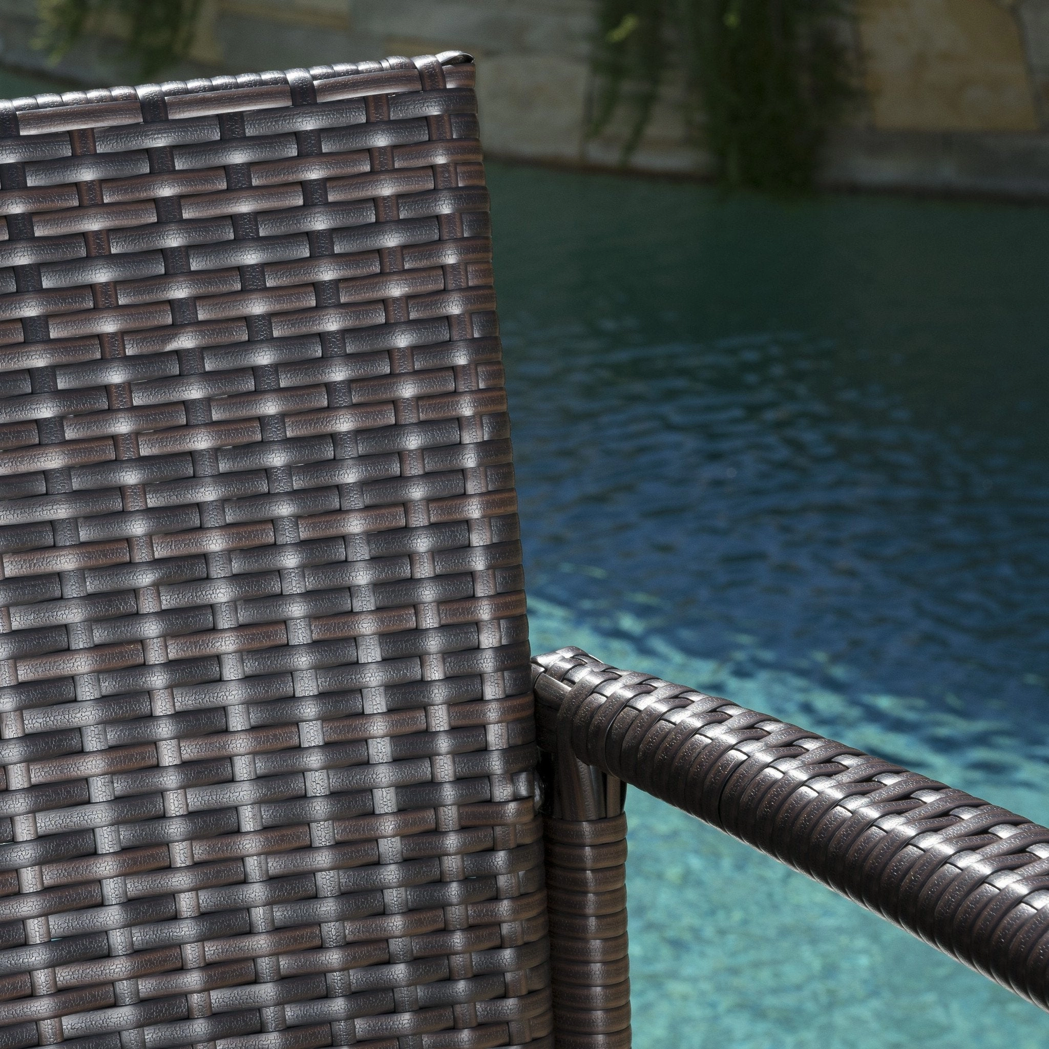 30-Inch Outdoor Brown Wicker Barstool (Set of 2) - NH649592