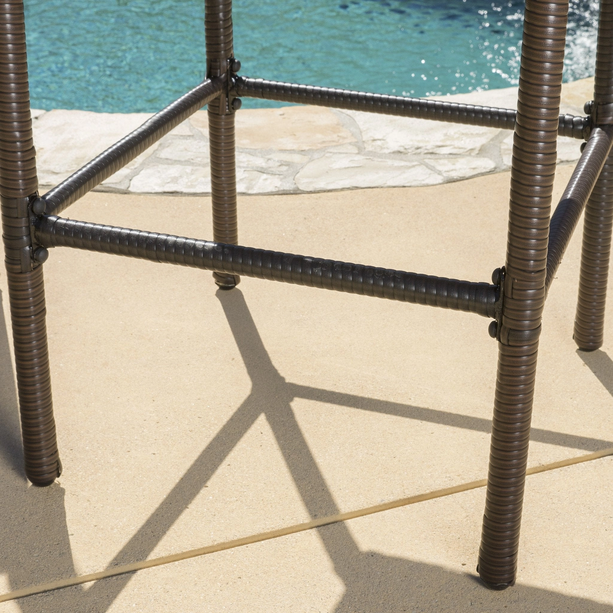 30-Inch Outdoor Brown Wicker Barstool (Set of 4) - NH749592