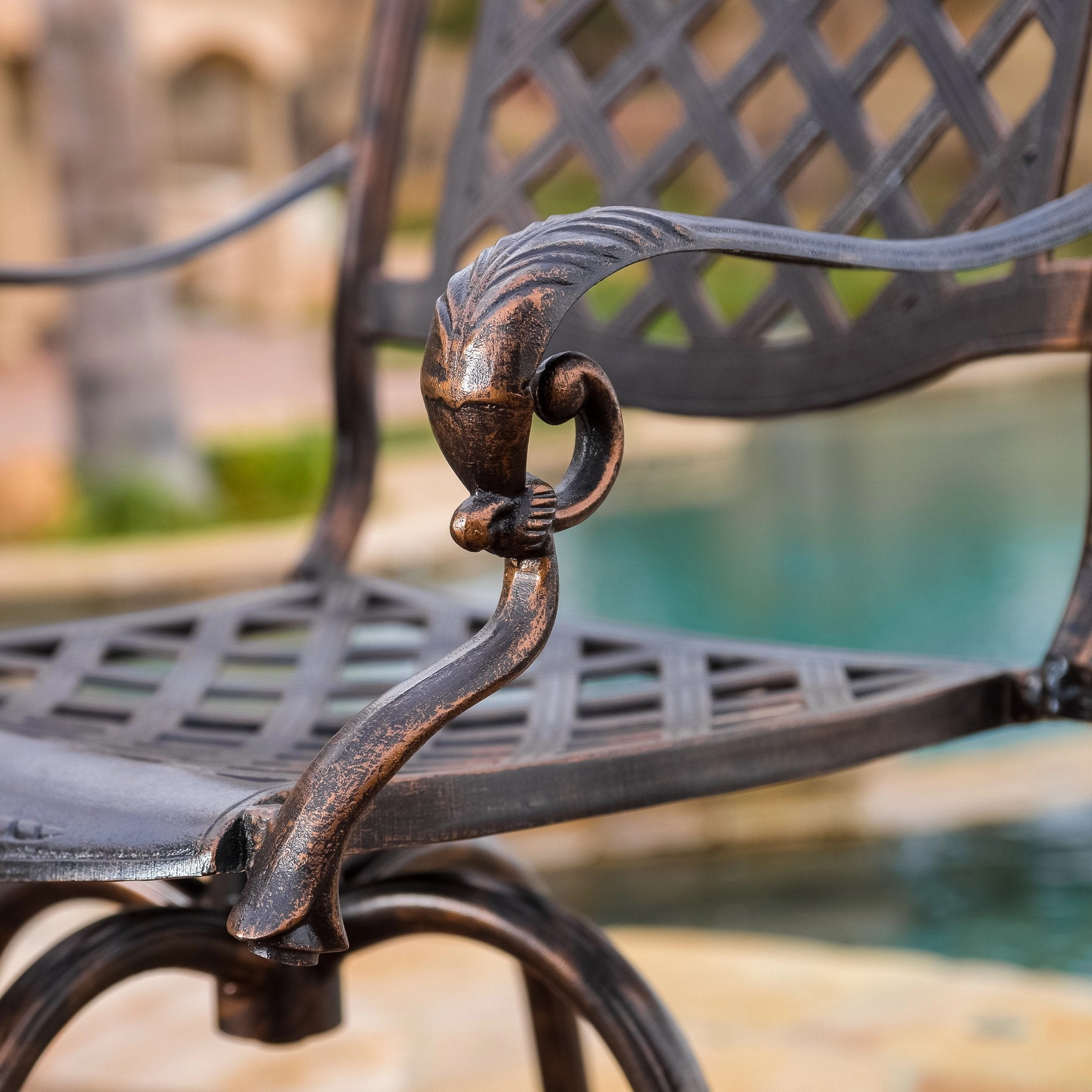 30-Inch Outdoor Cast Aluminum Bar Stools (Set of 2) - NH977832