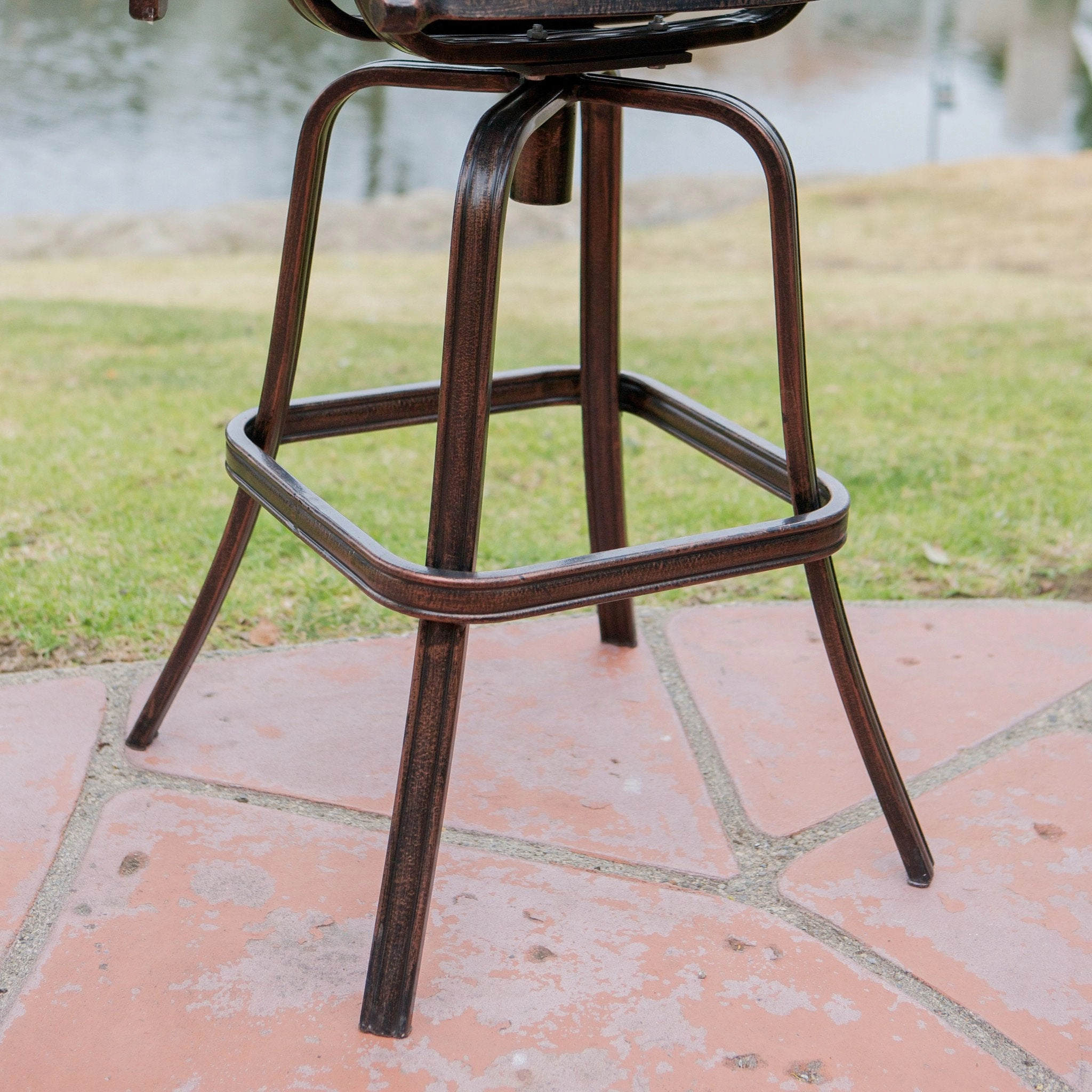 30-Inch Outdoor Cast Aluminum Swivel Bar Stools (Set of 2) - NH422832