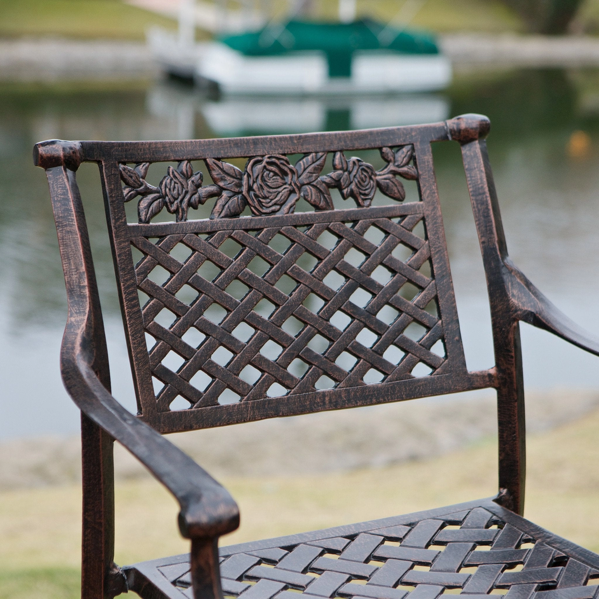 30-Inch Outdoor Cast Aluminum Swivel Bar Stools (Set of 2) - NH422832