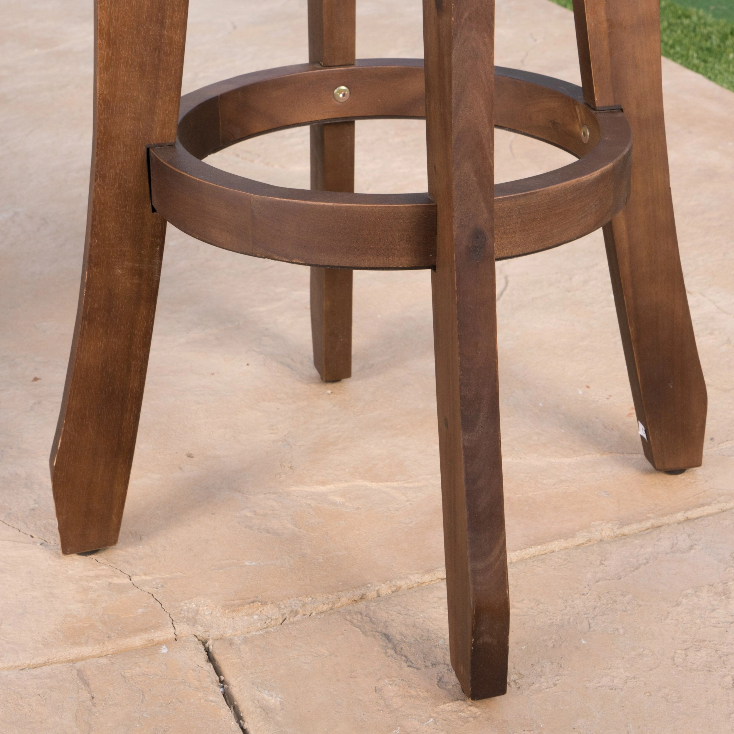 30-Inch Outdoor Dark Brown Finished Acacia Wood Barstools - NH720103