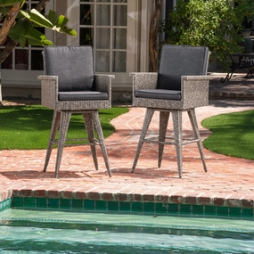 30-Inch Outdoor Gray Wicker Barstool (set of 2) - NH820992 outdoor lounge chair, patio sofa