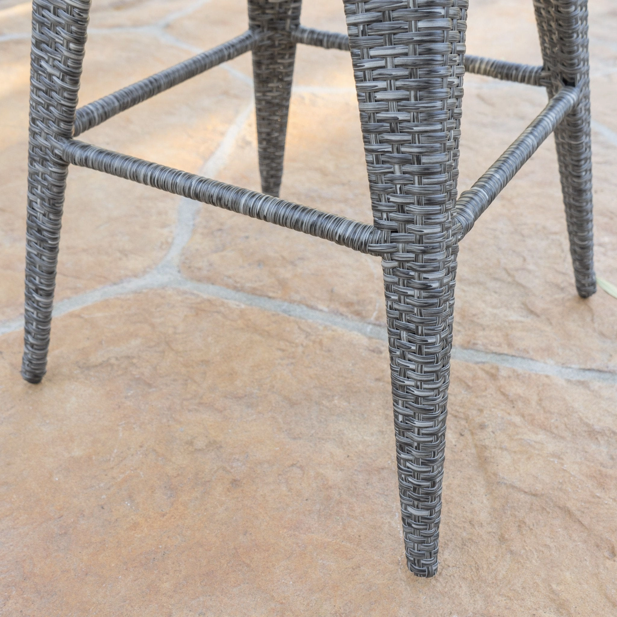 30-Inch Outdoor Gray Wicker Barstool (set of 2) - NH820992