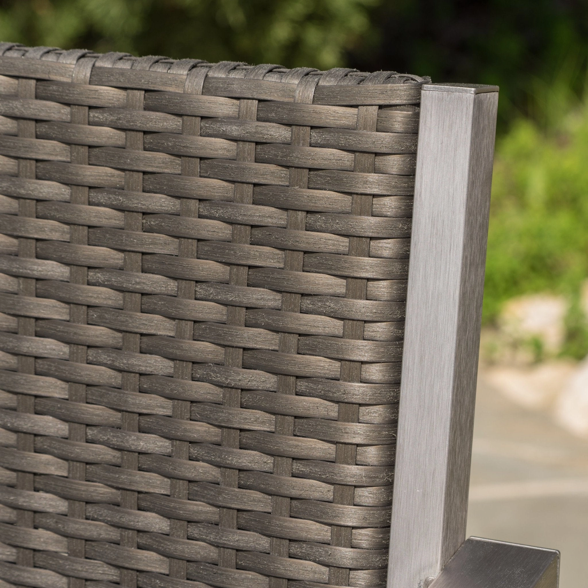 30-Inch Outdoor Grey Wicker Barstools (Set of 2) - NH553003