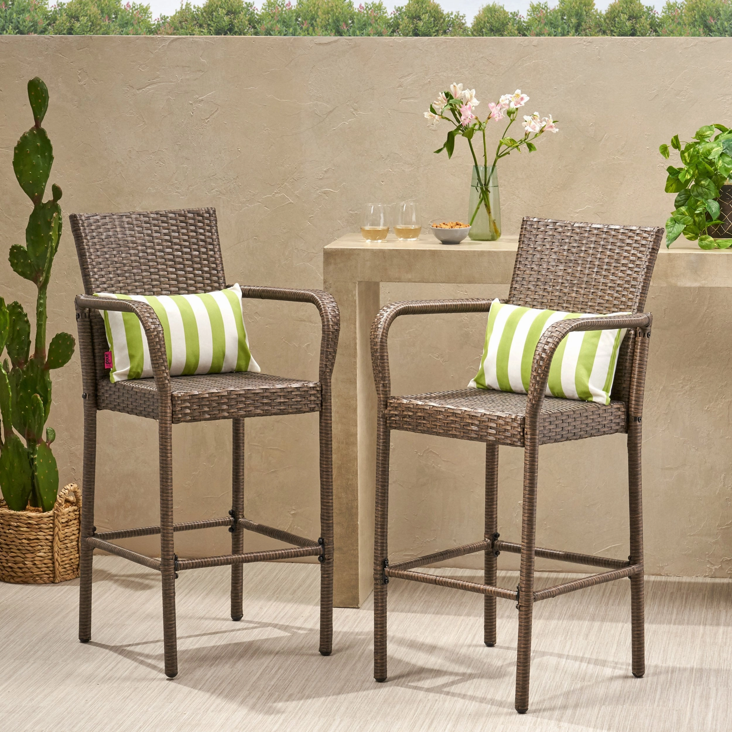 30-Inch Outdoor Mix Mocha Wicker Barstool - NH073003 outdoor lounge chair, patio sofa