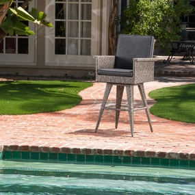 30-Inch Outdoor Wicker Barstool with Water Resistant Cushions - NH833003 outdoor furniture, garden bench