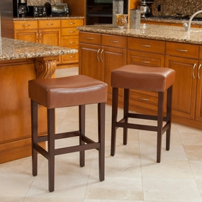 31-Inch Backless Leather Bar Stools (Set of 2) - NH223112 kitchen accessories, table linens