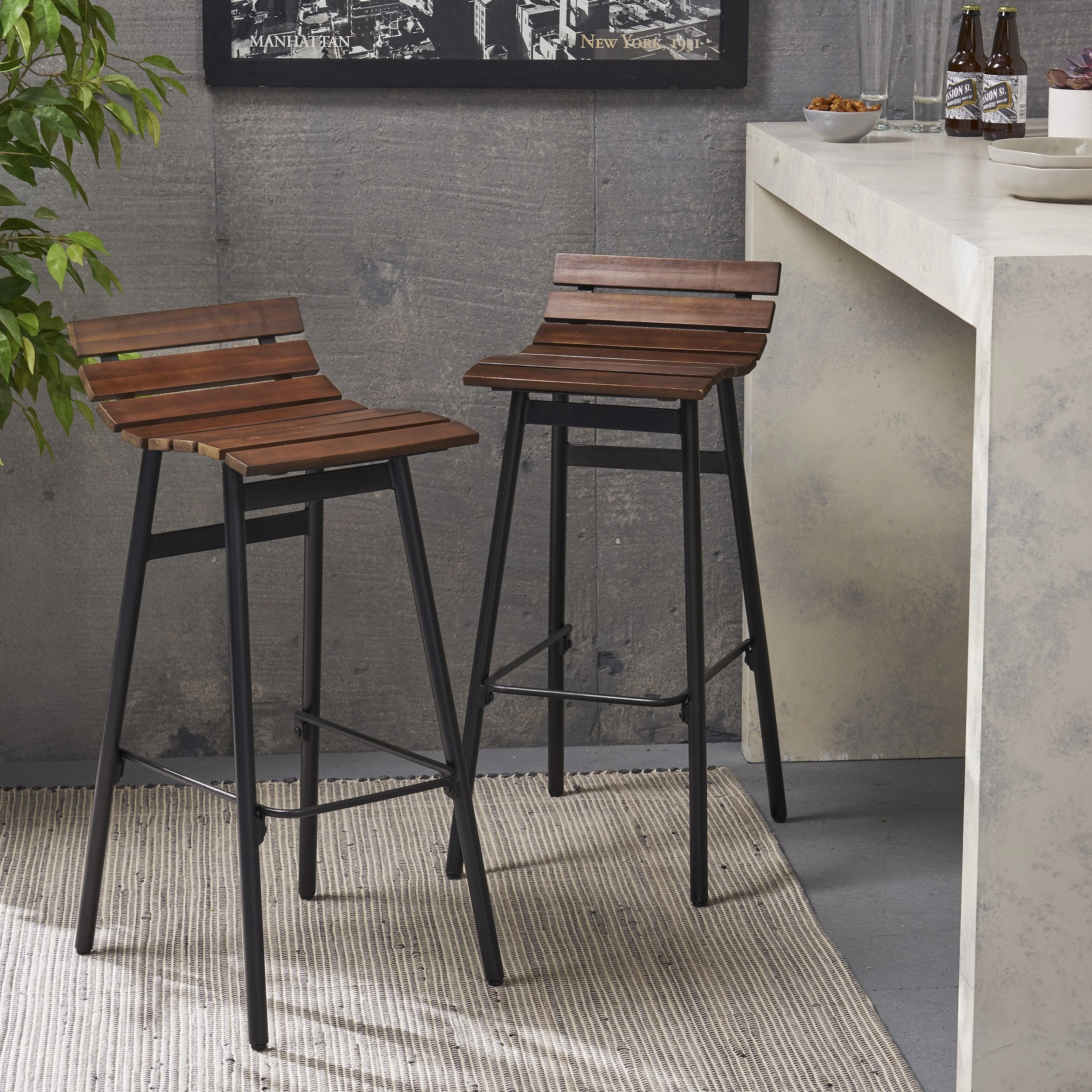 35" Wooden Barstool (Set of 2) - NH490903 kitchen accessories, table linens