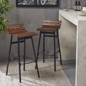 35" Wooden Barstool (Set of 2) - NH490903 kitchen accessories, table linens