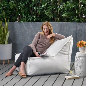 3 Ft Outdoor Contemporary Water Resistant Fabric Bean Bag Chair - NH180113 outdoor furniture, garden bench