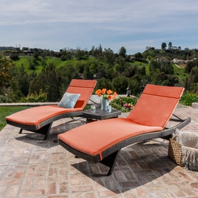 3 Pc Outdoor Wicker Lounge w/ Water Resistant Cushions & Coffee Table - NH751003 outdoor furniture, garden bench