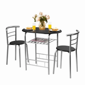 3 Piece Dining Set Compact 2 Chairs and Table kitchen towel, placemats