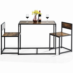 3 Piece Dining Set, Industrial Dining Table with 2 Chairs kitchen towel, placemats