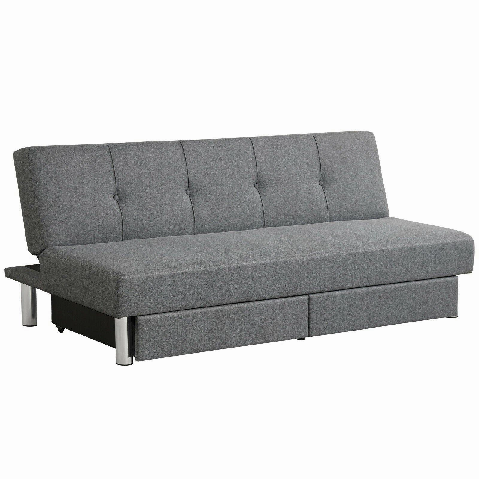 3-Seat Convertible Sofa Bed,Long Sofa w/ 2 Large Drawers, Ergonomic Sleeper w/ 3 Adjustable Angles sectional sofa, corner couch