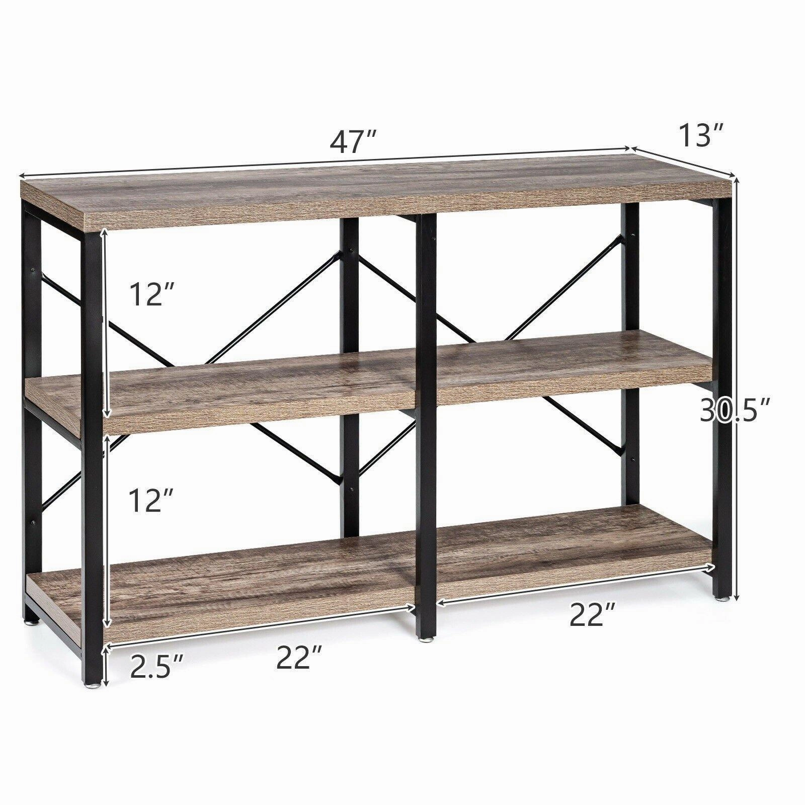 3-Tier Console Table Sofa Side Table, Entryway Foyer Table