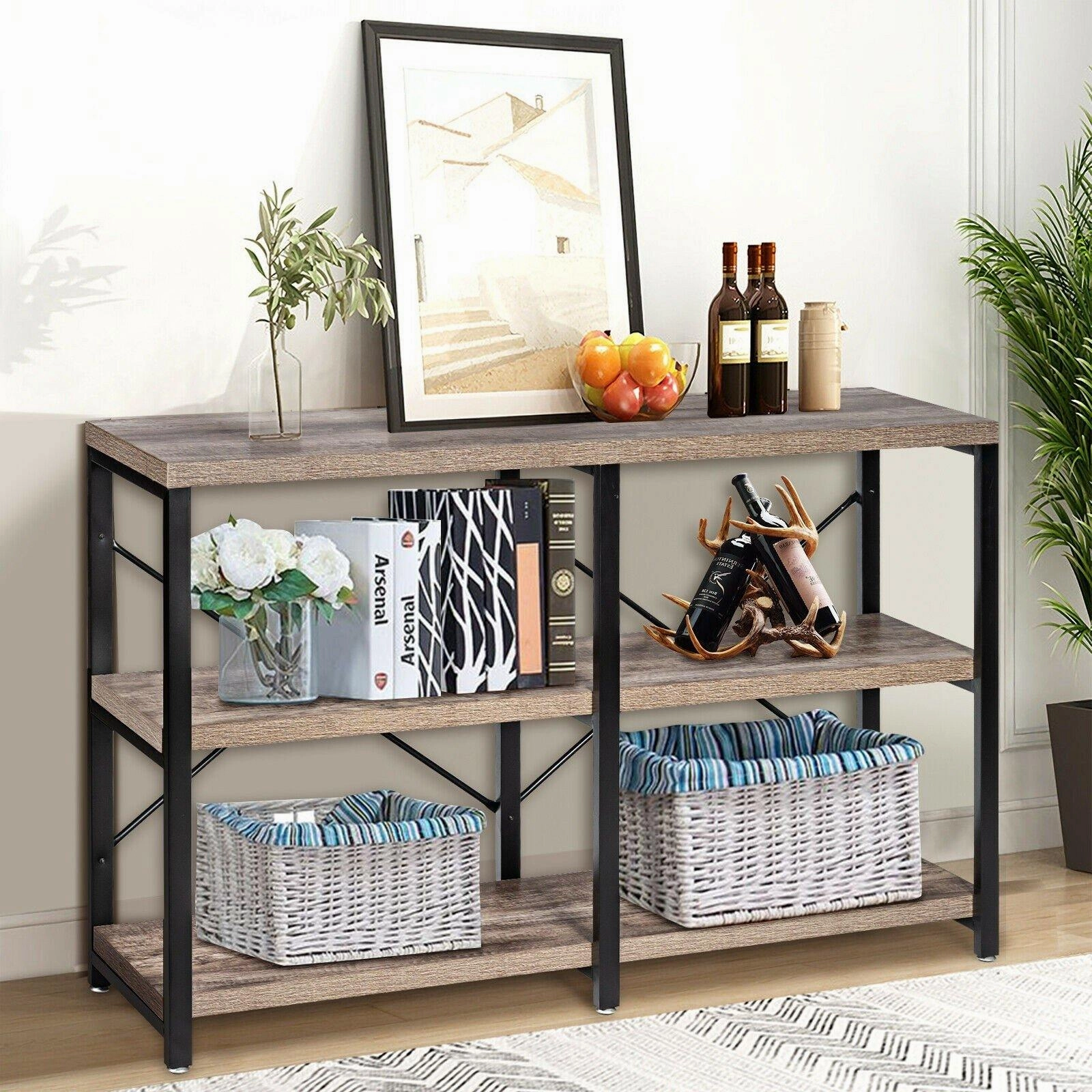 3-Tier Console Table Sofa Side Table, Entryway Foyer Table