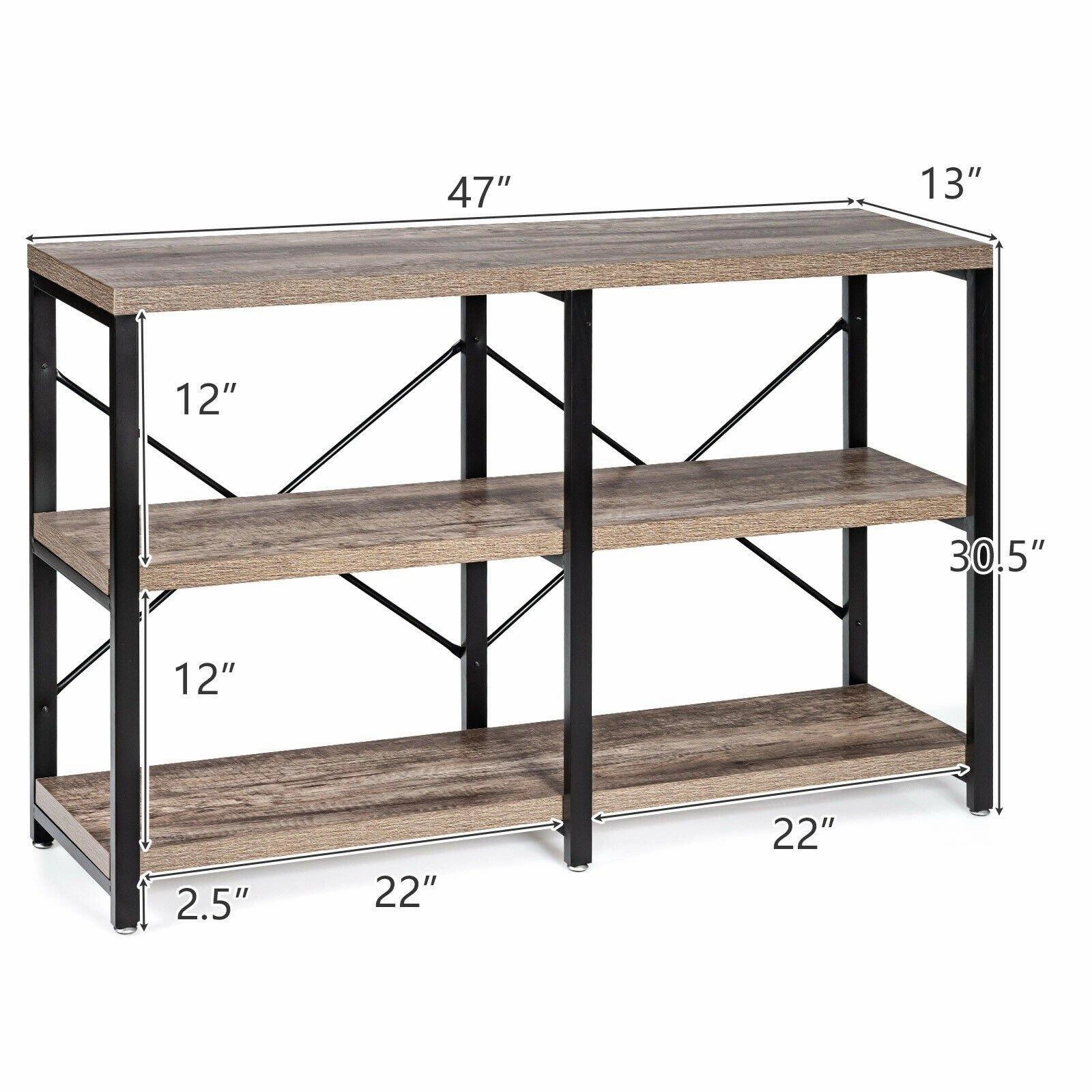 3-Tier Console Table Sofa Side Table, Entryway Foyer Table