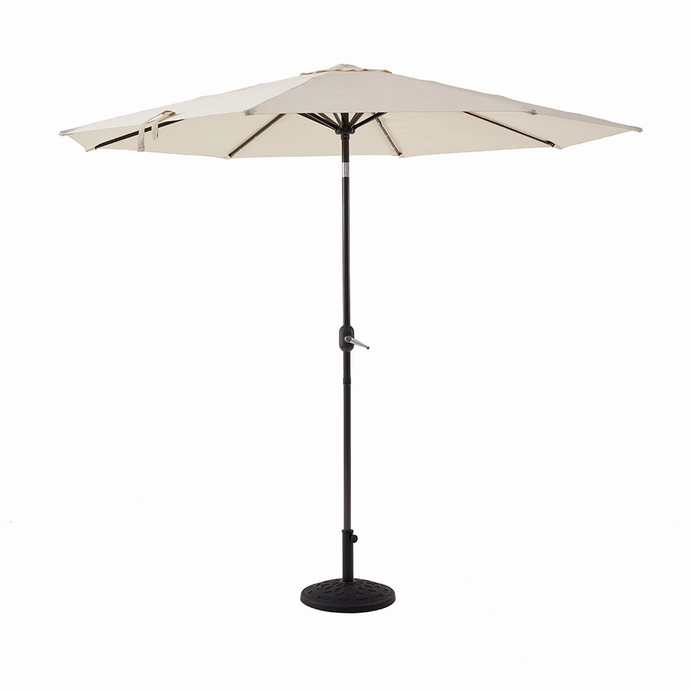 3M LED Light Aluminium Frame Garden Parasol with Tilt Crank , Beige