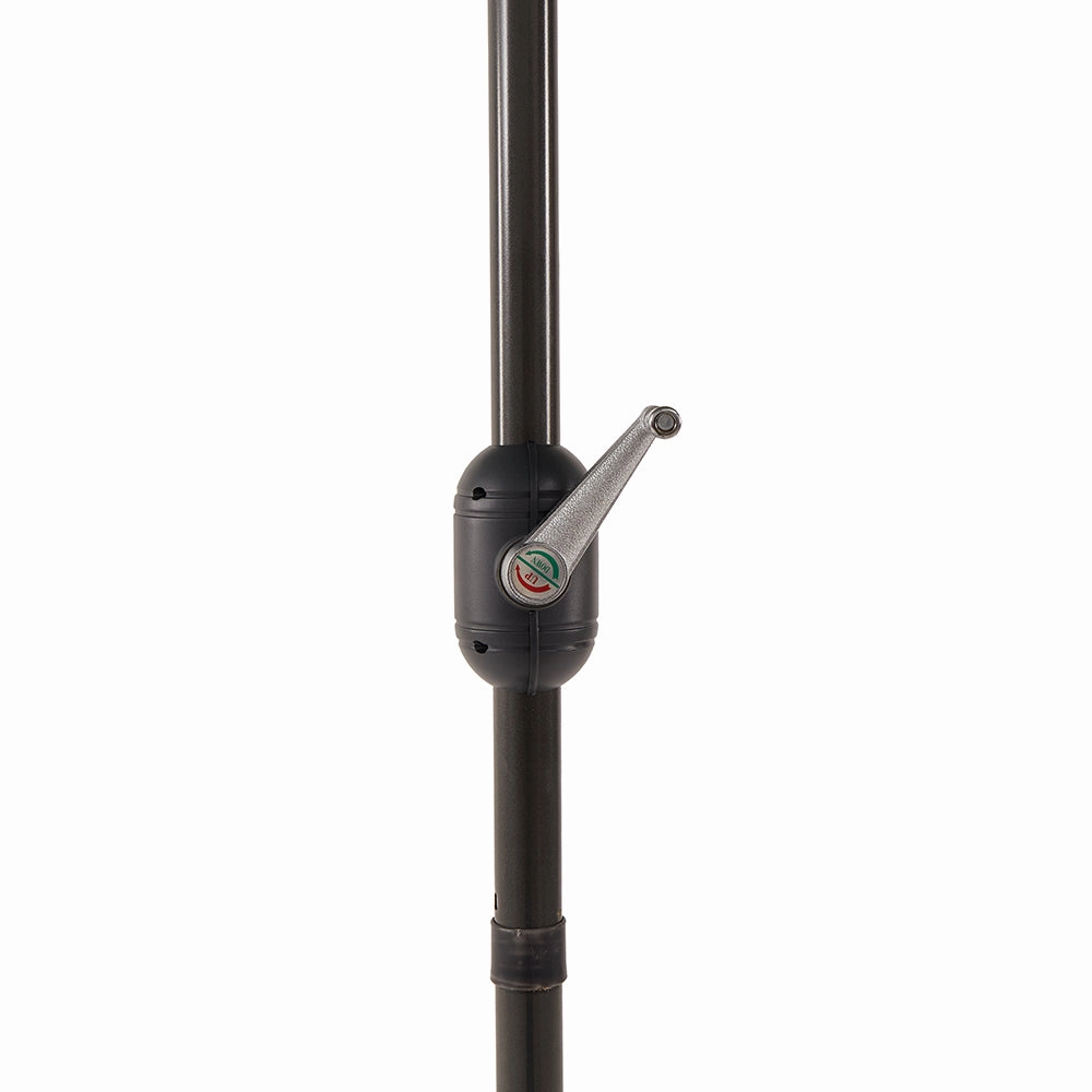 3M LED Light Aluminium Frame Garden Parasol with Tilt Crank , Grey
