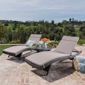 3Pc Multibrown Wicker Lounge w/Water Resistant Cushions & CoffeeTable - NH631003 patio umbrella, gazebo