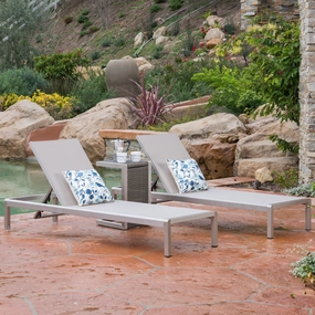 3pc Outdoor Chaise Lounge Chair & Table Set - NH100003 patio umbrella, gazebo