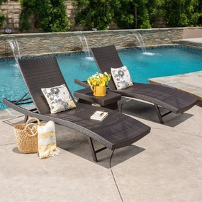3pc Wicker Chaise Lounge Set - NH407592 patio umbrella, gazebo
