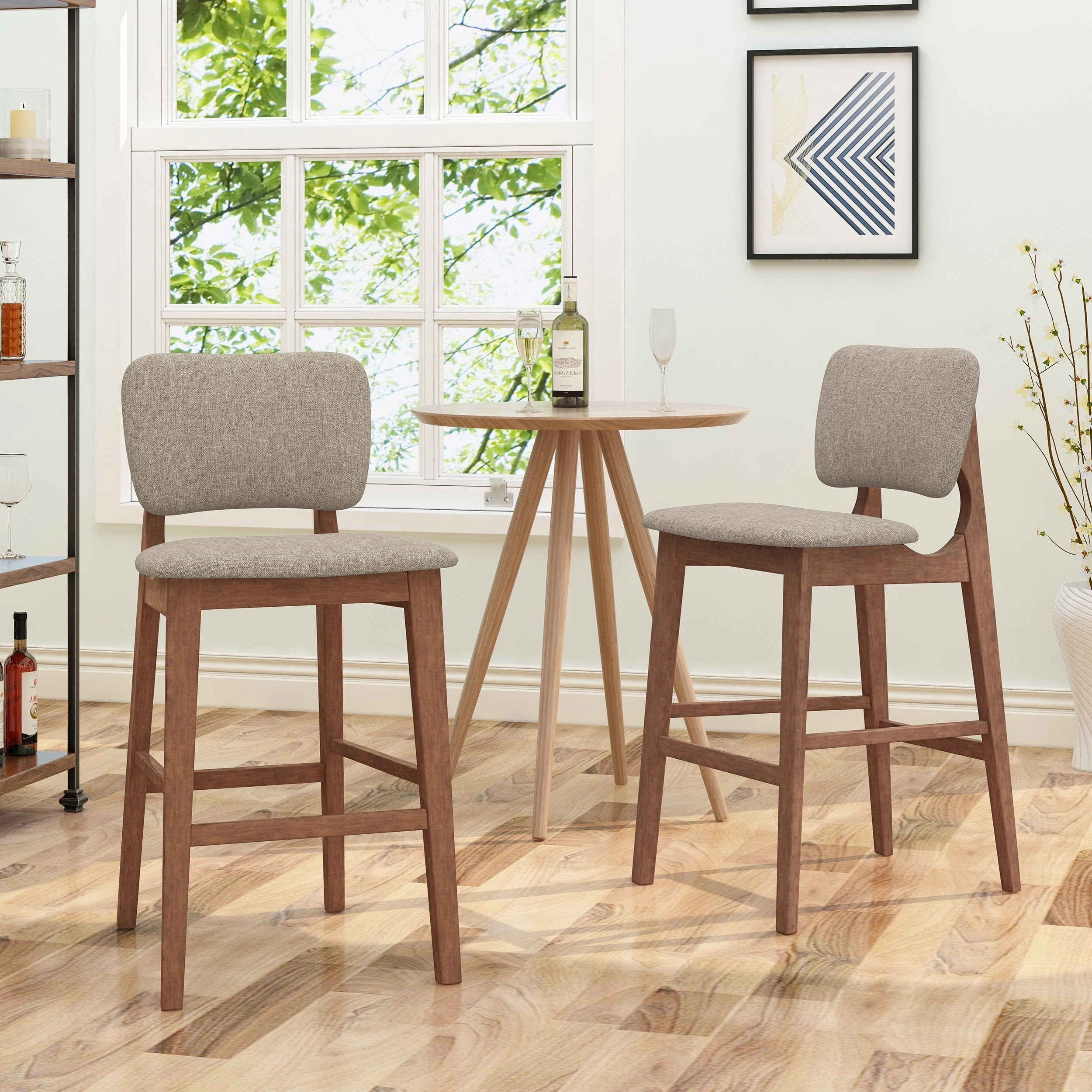 42" Wooden Bar Chair with Fabric Seats (Set of 2) - NH202903 kitchen accessories, table linens