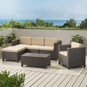 4-5-Seater Outdoor Sectional with Coffee Table - NH586003 outdoor furniture, garden bench