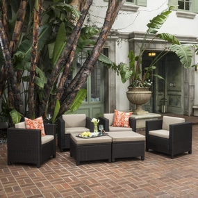 4-6-Seater Outdoor Wicket Chat Set - NH274003 outdoor furniture, garden bench